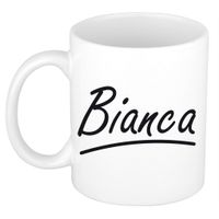 Naam cadeau mok / beker Bianca met sierlijke letters 300 ml