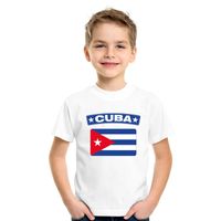 T-shirt met Cubaanse vlag wit kinderen