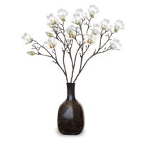 Kunstbloemen Magnolia tak - 3x - 65cm - creme wit - Kunst zijdebloemen