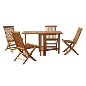 Tikamoon - Capri - Inklapbare tuinset massief acaciahout 4 stoelen