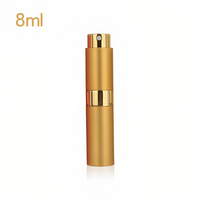 Luxe Mini Parfum Flesje - Navulbaar - 8 ml - Reisflesje - Parfumverstuiver - Mat Goud - thumbnail