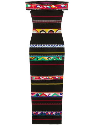 PUCCI robe rayée à épaules dénudées - Multicolore