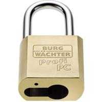 Burg Wächter 116 PC 50 HB 80 Niro Hangslot Messing Hangslot met profielcilinder - thumbnail