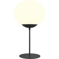 LED Tafellamp - Tafelverlichting - Trion Otmen - E27 Fitting - Rond - Wit Glas - Mat Zwart - Metaal