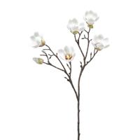Emerald Kunstbloem Magnolia tak - 65 cm - creme wit   - - thumbnail