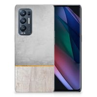 OPPO Find X3 Neo Bumper Hoesje Wood Concrete