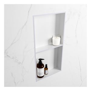 Wandnis Solid Surface Easy | In- en opbouw | 30x60x8 cm | 2 vakken | Cale/Talc