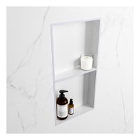 Wandnis Solid Surface Easy | In- en opbouw | 30x60x8 cm | 2 vakken | Cale/Talc