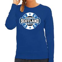 Have fear Scotland is here / Schotland supporter sweater blauw voor dames