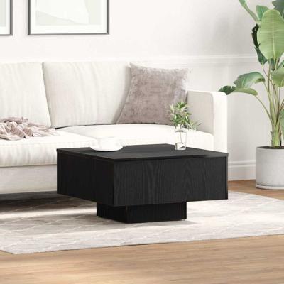 Salontafel Zwart eiken 60 x 60 x 31,5 cm Bewerkt hout