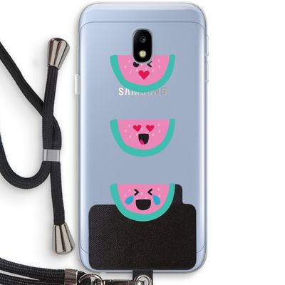 Smiley watermeloen: Samsung Galaxy J3 (2017) Transparant Hoesje met koord