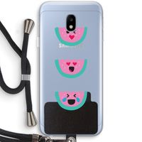 Smiley watermeloen: Samsung Galaxy J3 (2017) Transparant Hoesje met koord