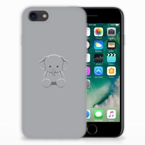 iPhone SE 2022 | SE 2020 | 8 | 7 Telefoonhoesje met Naam Grijs Baby Olifant