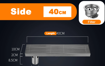 ProDrain Vierkante RVS Douchegoot - 20-50cm Anti-geur Vloerput met Deodorisatie