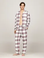 Tommy Hilfiger heren flanellen Pyjama - Geruit - 100% katoenen heren pyjama met knoopsluiting