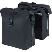 Basil soho dubbele fietstas nordlicht - waterdicht, pu, rolltopsluiting, geschikt voor mik, 41 ltr, night zwart