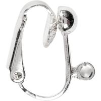 Creativ Company Clip-on oorbellen, l: 16,5 mm, b: 1,5 mm, gatgrootte 1,6 mm, verzilverd, 6 stuk/ 1 doos