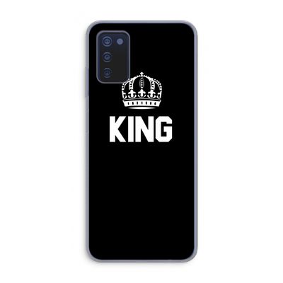 King zwart: Samsung Galaxy A03s Transparant Hoesje