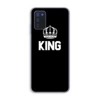 King zwart: Samsung Galaxy A03s Transparant Hoesje