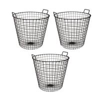 Opbergmand - 3x - metaal - antraciet - 45 x 45 cm - draadmand - decoratiemand/opbergen