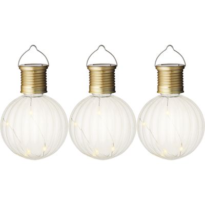 3x stuks solar led hanglamp - zonne-energie - kunststof - warm wit