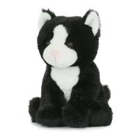 Pluche poes knuffeltje - zittend - 18 cm - kat/katten - speelgoed knuffels