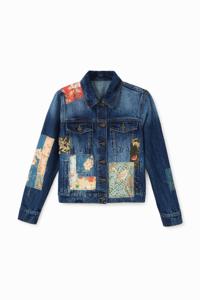 Slim fit spijkerjack met patches - BLUE - 44