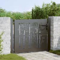 VidaXL Tuinpoort met slot zwart 110 x 105 cm gepoedercoat staal
