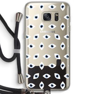 Eyes pattern: Samsung Galaxy S7 Transparant Hoesje met koord