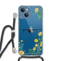 Gele bloemen: iPhone 13 Transparant Hoesje met koord Gele bloemen: iPhone 13 Transparant Hoesje met koord