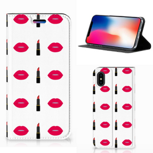 Apple iPhone X | Xs Hoesje met Magneet Lipstick Kiss