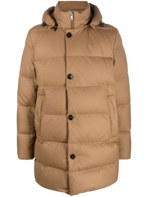 Woolrich manteau boutonné à capuche - Marron