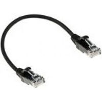 ACT Zwarte 1 meter LSZH U/UTP CAT6 datacenter slimline patchkabel snagless met RJ45 connectoren - thumbnail