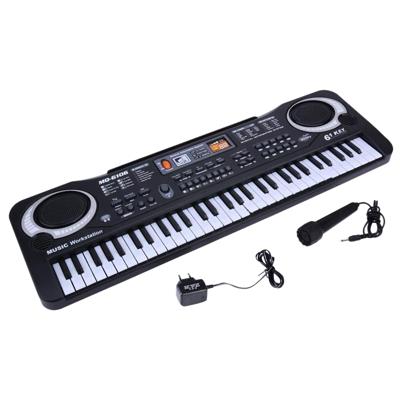 MQ-6106 61-key multifunctionele kinderen Simulatie elektronische piano kinderen Intelligence muziek speelgoed EU plug (zwart)