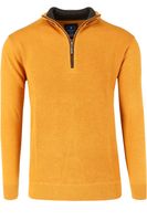Redmond Regular Fit Half-Zip Sweater geel, Gestructureerd