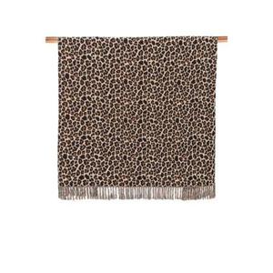 Sissy-Boy Bruine jacquard geweven sprei met leopard print (200x250)