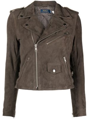 Polo Ralph Lauren veste de moto à fermeture zippée asymétrique - Gris