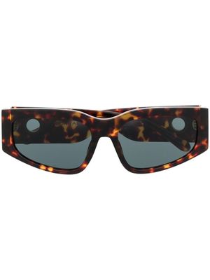 Linda Farrow lunettes de soleil Senna à effet écailles de tortue - Marron