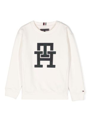 Tommy Hilfiger Junior sweat à patch logo - Blanc