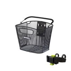 Basil Bold front kf met kf handlebar holder - fietsmand - voorop - zwart