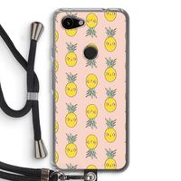 Ananas: Pixel 3a Transparant Hoesje met koord