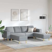 Bankstel 3 pcs Lichtgrijs Stof