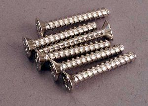 Screws, 3x20mm countersunk self-tapping (6)