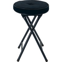 Home &amp; Styling Bijzet krukje/stoel - Opvouwbaar - blauw Ribcord - D33 x H49 cm   - - thumbnail