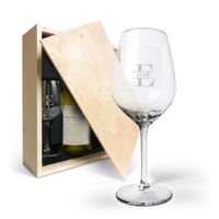 Wijnpakket met glas - Salentein Chardonnay (Gegraveerde glazen) - thumbnail