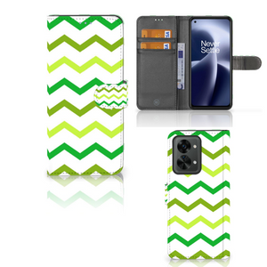 OnePlus Nord 2T Telefoon Hoesje Zigzag Groen