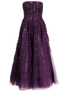 Saiid Kobeisy robe à applique cœur au col - Violet