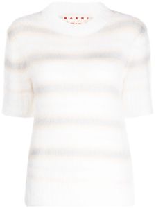 Marni t-shirt en mohair à effet brossé - Blanc