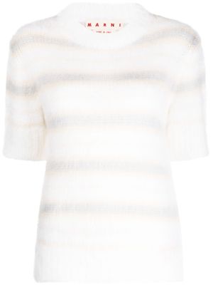 Marni t-shirt en mohair à effet brossé - Blanc