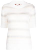 Marni t-shirt en mohair à effet brossé - Blanc